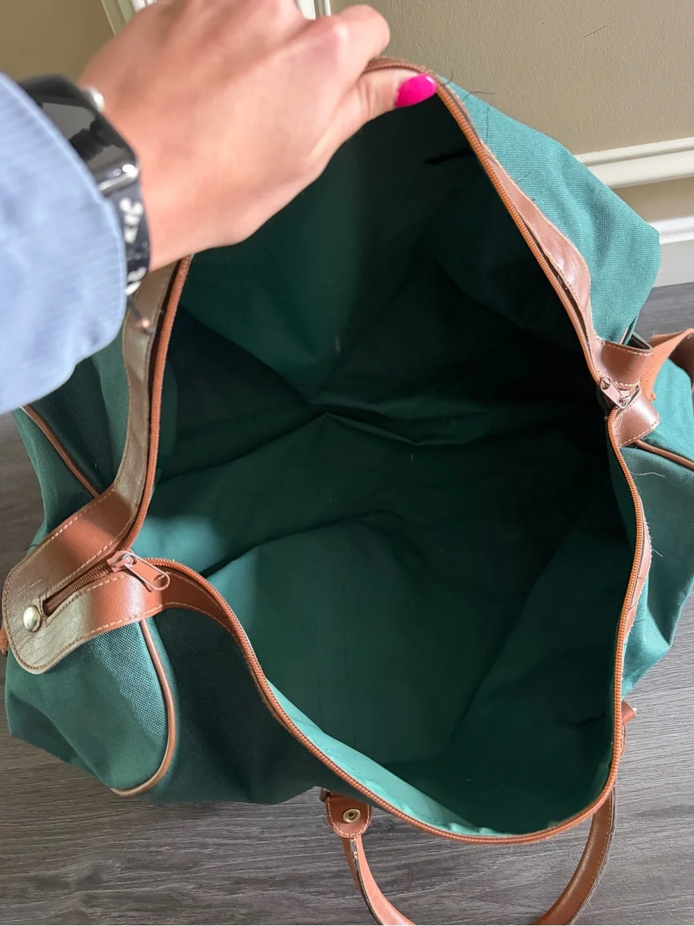 Vintage Y2K green canvas Polo Ralph Lauren duffel